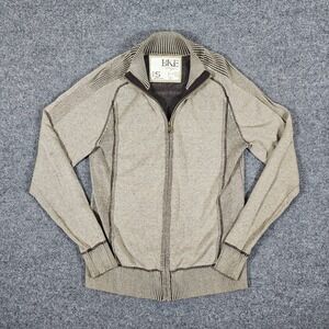 BKE Athletic Fit Full Zip Cardigan Sweater Womens Size S Beige Brown Knit